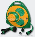 Flat garden hose pipe reel with 50FT flat hose pipe and 7-pattern nozzle